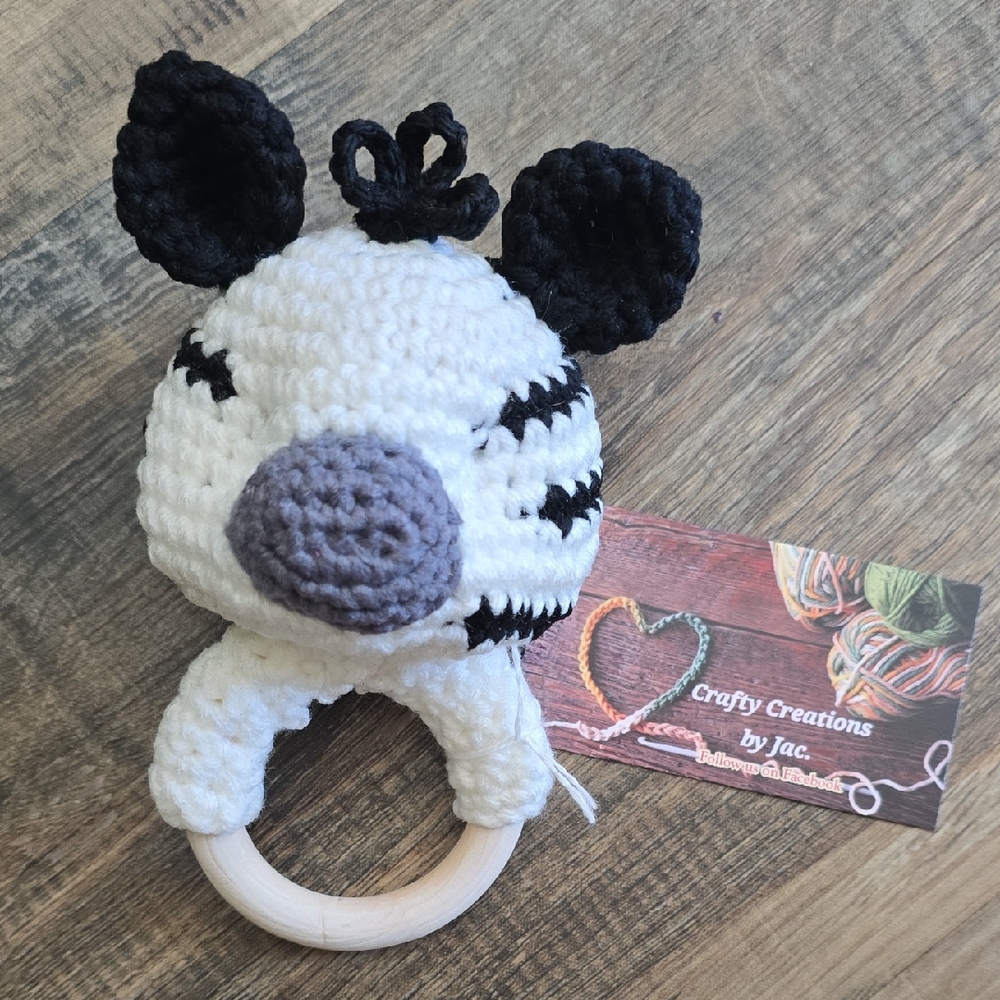Zebra Handmade Baby Rattle
